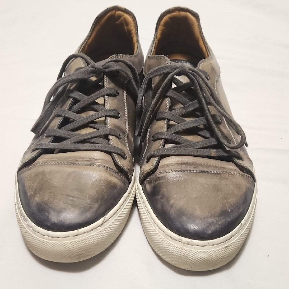 Men's Gray Leather Sneakers